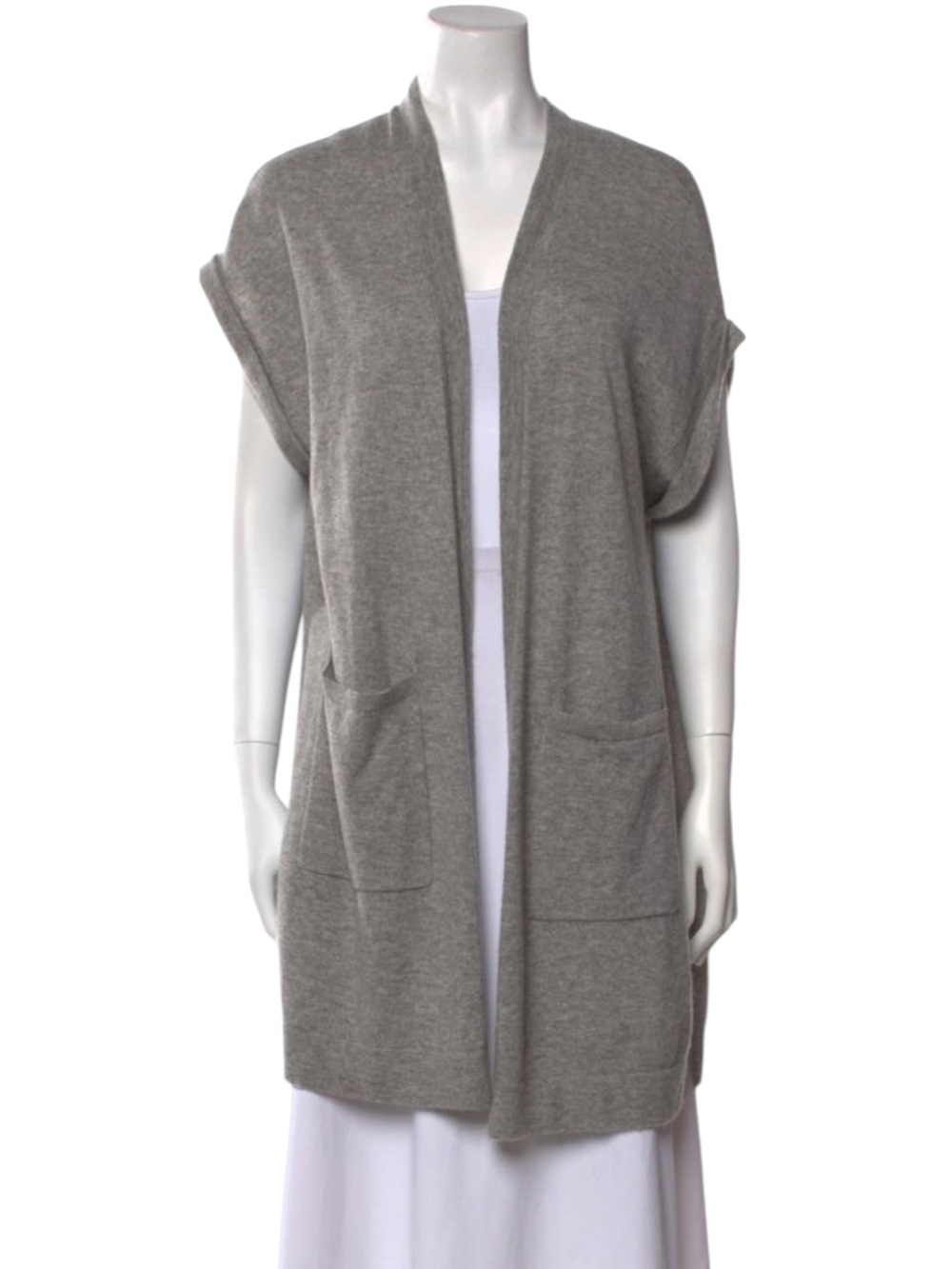 Vince 100% Cashmere Open Front Pocket Short Sleeve Softest Kimono Size